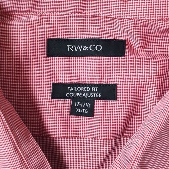 Men's RW&Co. Size XL (17-17.5) Tailored Fit 100% Cotton Long Sleeve Dress‎ Shirt - Picture 11 of 13